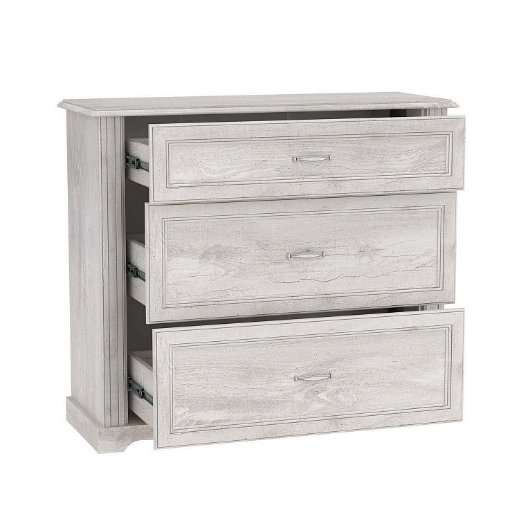 Комод 32.12 Сохо бетон пайн белый/профиль бетон пайн белый патина/ДВПО белый